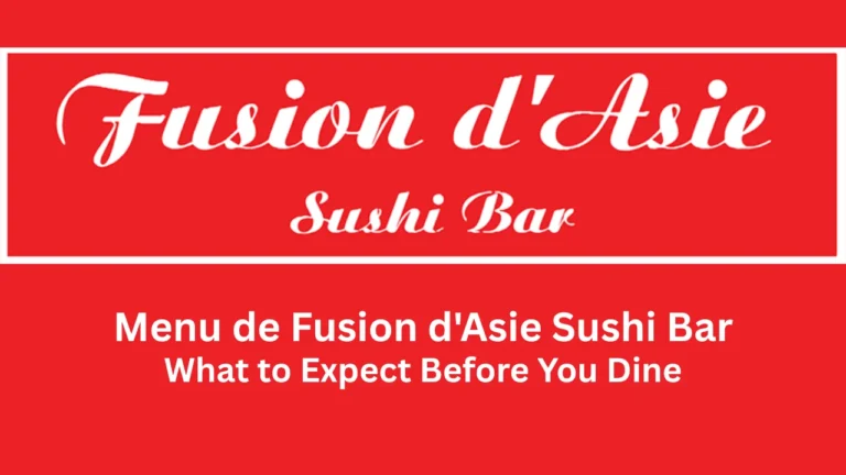 menu de fusion d'asie sushi bar