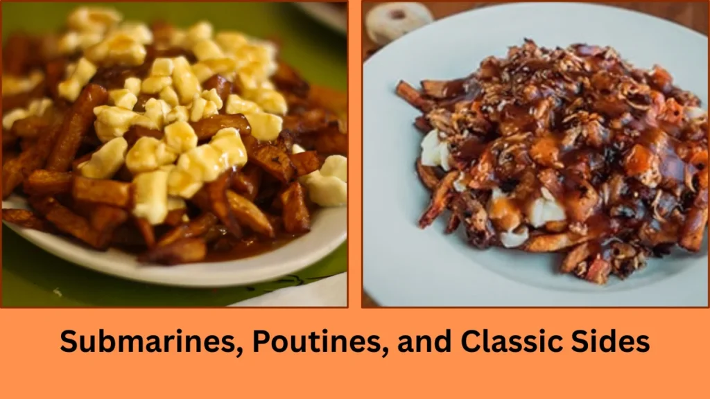 menu de restaurant la porte des laurentides Submarines, Poutines, and Classic Sides