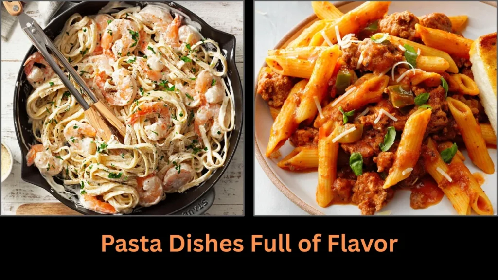 menu de rôtisserie pizzeria grenache Pasta Dishes Full of Flavor