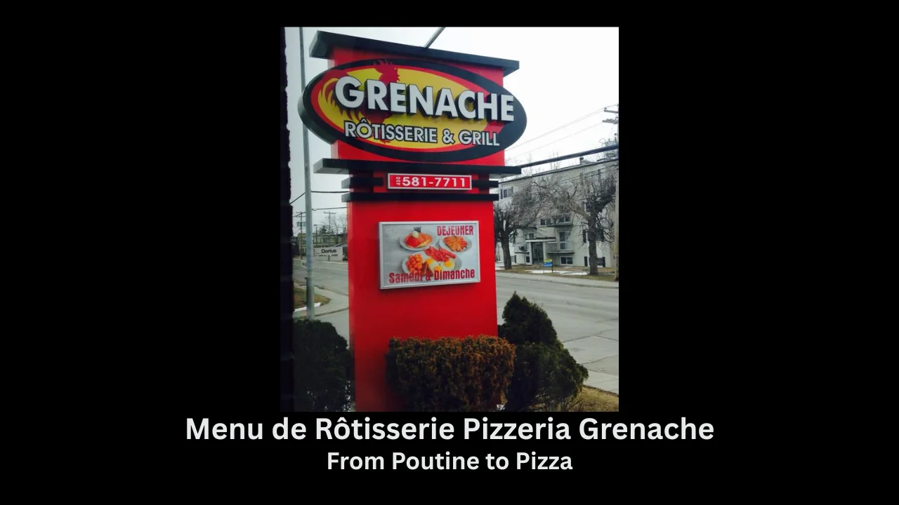 menu de rôtisserie pizzeria grenache