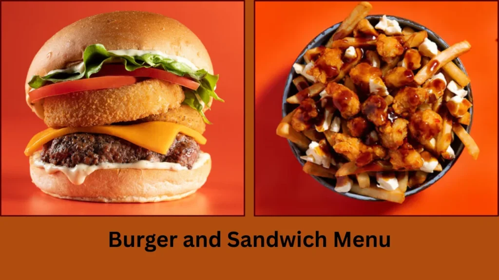 normandin menu Burger and Sandwich Menu