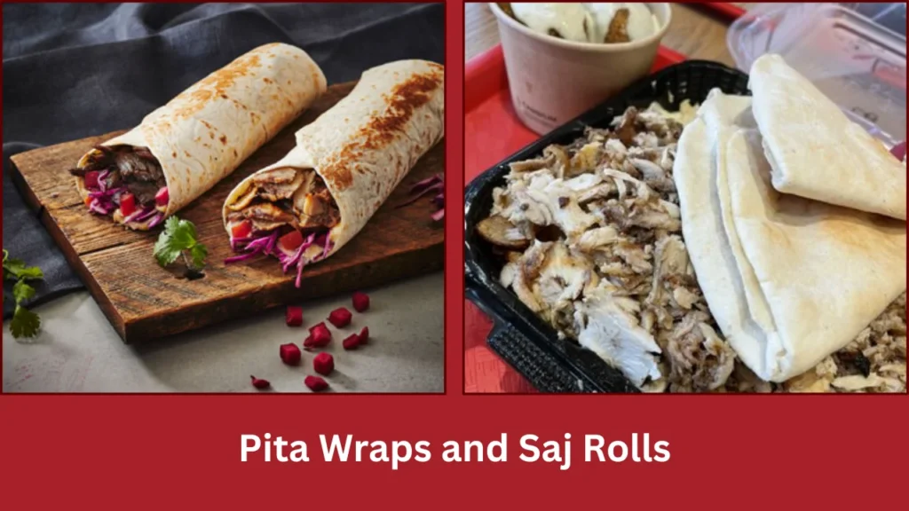 Boustan Menu Pita Wraps and Saj Rolls