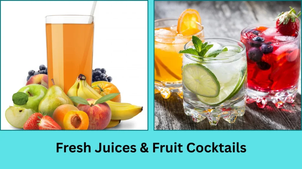 aseertime menu Fresh Juices & Fruit Cocktails