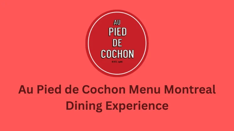 au pied de cochon menu