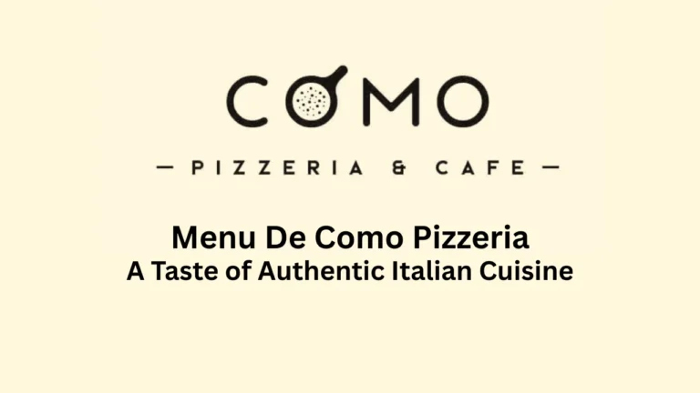 menu de como pizzeria