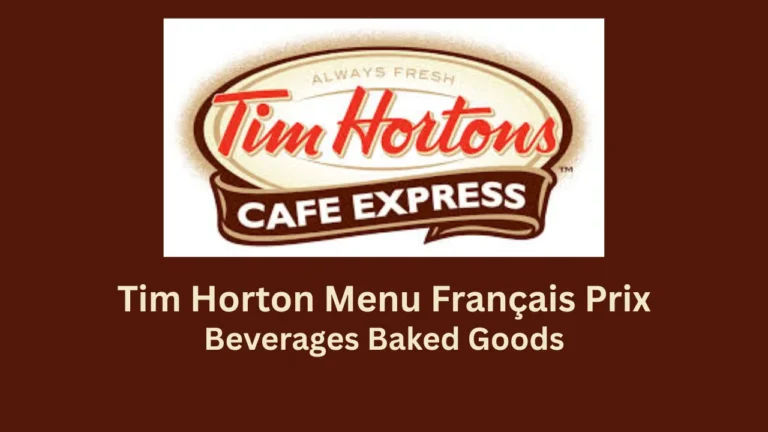 tim horton menu français prix